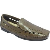 Mocassim Sapatilha Pegada Masculino Em Couro