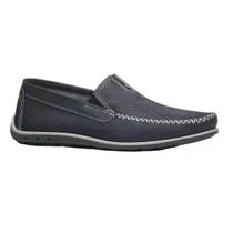 Mocassim Sapato Couro Masculino Drive Flex Pegada - Marinho