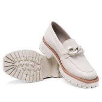 Mocassim Sapato Feminino Plataforma Oxford Fivela Trançada-16