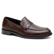 Mocassim Social Masculino Couro Bico Redondo Elegante