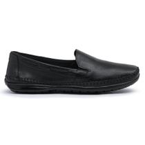 Mocassim Tamanho Especial Centuria Couro Preto