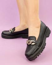 Mocassim Tratorado Aurora Preto Feminino Mocassim Tratorado Aurora Preto Feminino