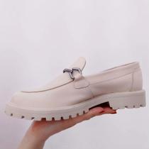 Mocassim tratorado casual nude couro Mocassim tratorado casual nude couro
