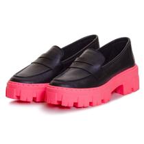 Mocassim Tratorado Couro Feminino Tendencia Blogueira Solado Borracha Confortavel