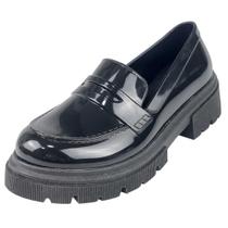 Mocassim Tratorado em PVC - Preto