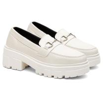 Mocassim Tratorado Feminino Metal Estilo Casual
