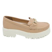 Mocassim Tratorado Plataforma Oxford Casual Feminino Ultraconfortavel Macio Moderno Estiloso