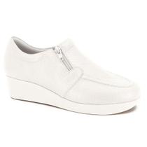 Mocassim usaflex anabela couro ziper ref 6262pl Mocassim usaflex anabela couro ziper ref 6262pl