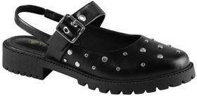 Mocassim Via Uno Boneca Slingback Tratorado Spikes 868017
