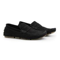 Mocassim Youth Couro Nobuck Preto 16005