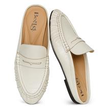 Mocassins BeeLG Penny Mule Slip-On Flat Mules para mulheres bege