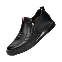 Mocassins Casuais De Couro Masculinos, Confortáveis E Planos, Sapatos De Outono