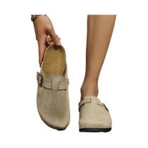 Mocassins Casuais Vintage Masculinos Slip-On Com Cabedal Em PU, Textura De Cortiça E Fivela