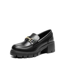 Mocassins DREAM PAIRS Platform Chunky Slip On femininos pretos 6,5