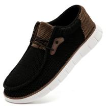 Mocassins EGMPDA, sapatos de barco sem cadarço, antiderrapantes para homens, pretos, marrons