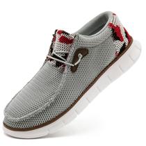 Mocassins EGMPDA, sapatos de barco sem cadarço para homens, cinza claro, camo