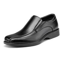 Mocassins Masculinos Bruno Marc com Bico Quadrado e Modelo Slip-On Preto