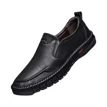 Mocassins Masculinos De Couro Genuíno Com Costura Manual Para Negócios, Eventos Formais E Festas