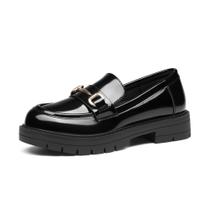 Mocassins Plataforma Chunky Slip-On Pretos para Meninas DREAM PAIRS Mocassins Plataforma Chunky Slip-On Pretos para Meninas DREAM PAIRS