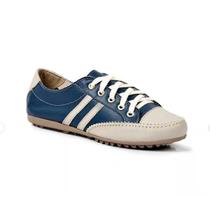 Mocatênis Feminino em Couro Legítimo Cor Azul Marinho c/ Bege Mod. 103 - Izabela Araújo Mocatênis Feminino em Couro Legítimo Cor Azul Marinho c/ Bege Mod. 103 - Izabela Araújo