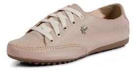 mocatênis sapatênis feminino de couro confort cor nude