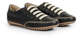 mocatênis sapatênis feminino de couro confortável Preto