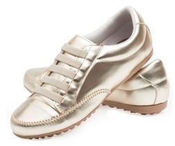 Mocatênis Tênis Feminino Casual Confort Metalizado Dourado