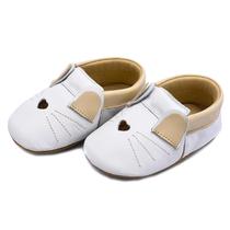 Moccs Gatinho Infantil Bili Bilu Couro Smothie Branco e Creme 3201