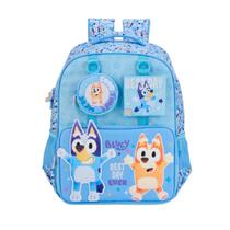 Mochila 16" Costas Escolar Bluey e Bingo Infantil Youtuber