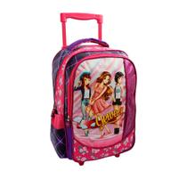 Mochila 2 rodinhas escolar infantil jewels