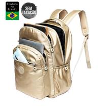 Mochila 20L Feminina Notebook Cor Dourado