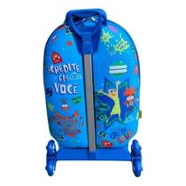 Mochila 3d C/ Rodinhas Divertidamente Roleta Azul Marca Max Toys