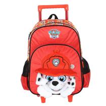 Mochila 3D de Rodinha Infantil - Pelúcia - Patrulha Canina - Marshall - Luxcel