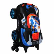 Mochila 3D de Rodinhas Infantil - Hot Wheels - Terrain Storm - Preto - Maxtoy