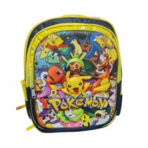 Mochila 3D escolar Infantil Turma do Pokemon com ziper e 3 compartimento