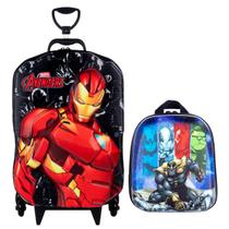 Mochila 3D + Lancheira Homem de Ferro Avengers Vermelha