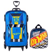 Mochila 3D + Lancheira Hot Wheels D-Muscle Azul