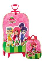 Mochila 3d Rodinha Tripla Lancheira Moranguinho 3d Maxtoy Mochila 3d Rodinha Tripla Lancheira Moranguinho 3d Maxtoy