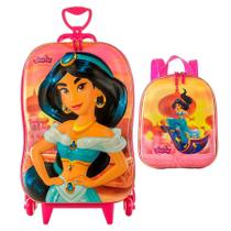 Mochila 3D Rodinhas Princesa Jasmine Disney - Volta às Aulas