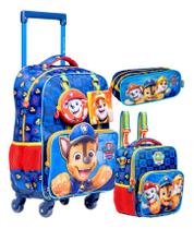 Mochila 4 Rodas 360 Patrulha Canina Lancheira Estojo Duplo Mala Luxo Mochila 4 Rodas 360 Patrulha Canina Lancheira Estojo Duplo Mala Luxo