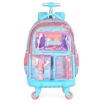 Mochila 4 Rodas Escolar Menina Bolsa Grande Espaçosa Barbie