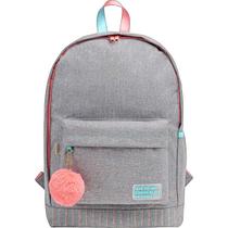 Mochila academie dots cinza frase tilibra