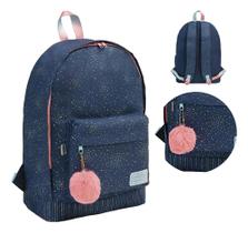 Mochila Académie Dots com Frase Azul - Tilibra Mochila Académie Dots com Frase Azul - Tilibra