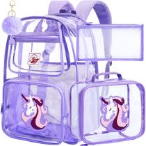 Mochila AGSDON 33x43x17cm Clear Kids Unicorn, conjunto de 3 peças