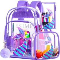 Mochila AGSDON Clear Purple Mermaid Kids 32x41x17cm