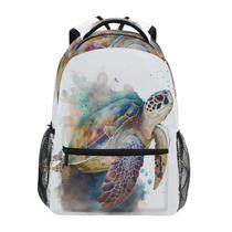 Mochila ALAZA Watercolor Sea Turtle Blue Ocean para crianças