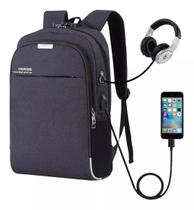 Mochila Antifurto Impermeável Para Notebook Com Saída Usb