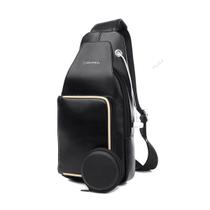 Mochila Antifurto Zoro Paul Crossbody Couro Saída Para Fone de Ouvido Unissex