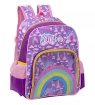 Mochila Arco Iris Colorida Infantil Meninas Rainbow Costas G