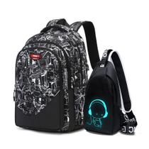Mochila Asge Large Nylon Impermeável 35x18x50cm Meninos e Meninas